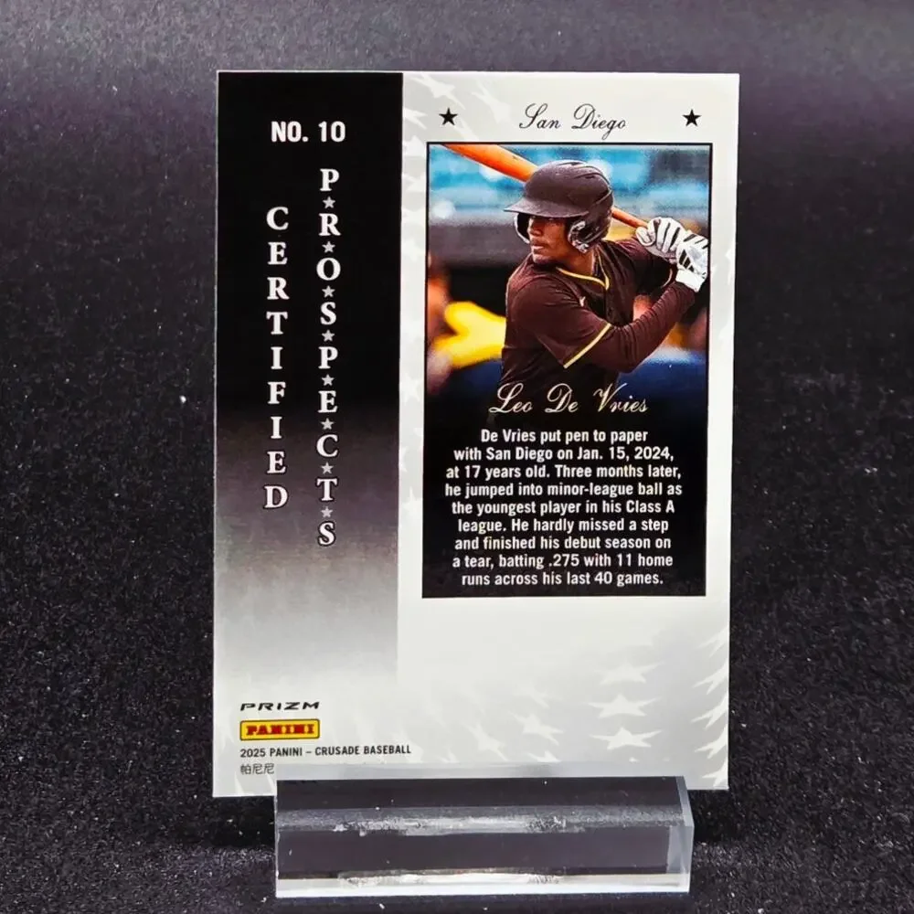 Leo De Vries Certified Prospect Mojo Cracked Ice RC Athletics Top Prospect